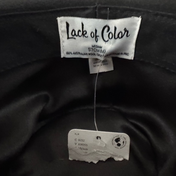 Lack Of Color Melodic Hat Fedora Wool Felt Classic Retro Boho Black Medium NWT - Picture 13 of 13